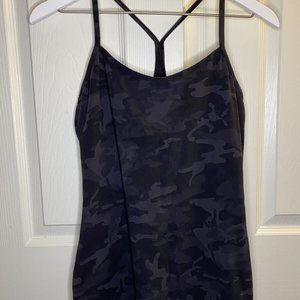 Lululemon Power Y Tank Top Racerback Stretch Tank Camo Multi Gray Black Size 10